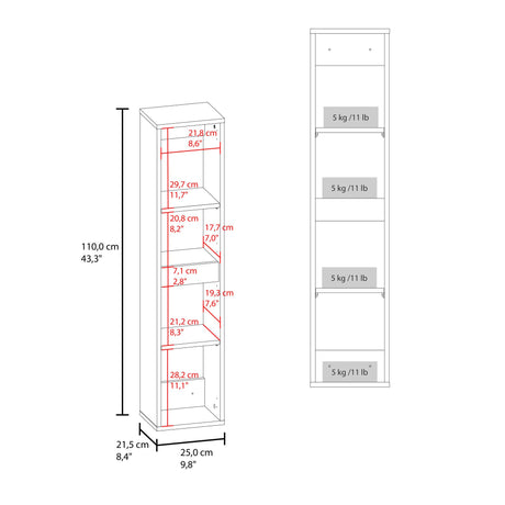 Armario de Aseo Capri y Blanco 25x110cm Con Dos Puertas - MUEBLES DE ASEO Y ROPAS | Bylmo