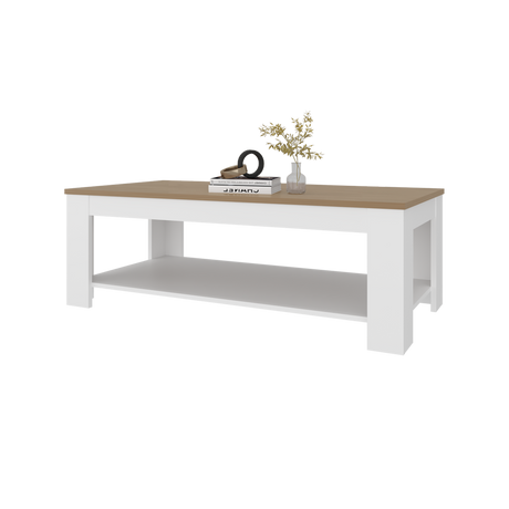 Mesa de Centro Cecil Blanco Fresno 120x41.2cm Rectangular con Patas - MESAS DE CENTRO | Bylmo