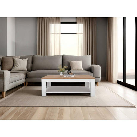 Mesa de Centro Cecil Blanco Fresno 120x41.2cm Rectangular con Patas - MESAS DE CENTRO | Bylmo