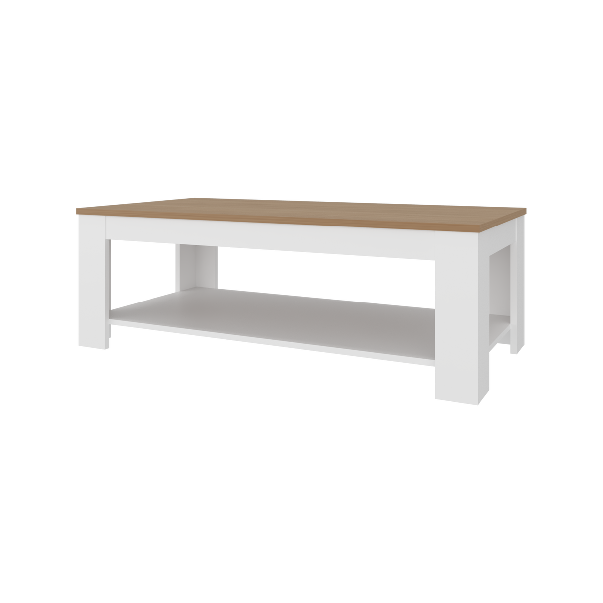 Mesa de Centro Cecil Blanco Fresno 120x41.2cm Rectangular con Patas - MESAS DE CENTRO | Bylmo