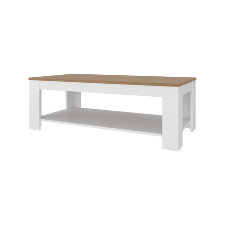 Mesa de Centro Cecil Blanco Fresno 120x41.2cm Rectangular con Patas - MESAS DE CENTRO | Bylmo