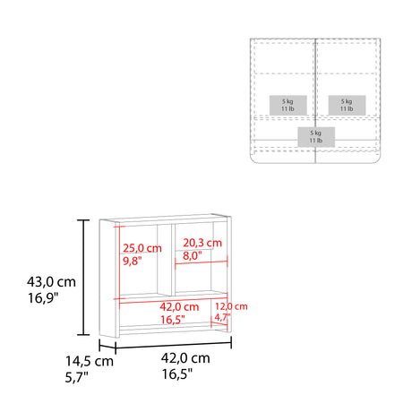 Gabinete de Baño Luv Blanco 45x43cm Rectangular con Espejo y con Dos Puertas - GABINETES DE BANHO | Bylmo