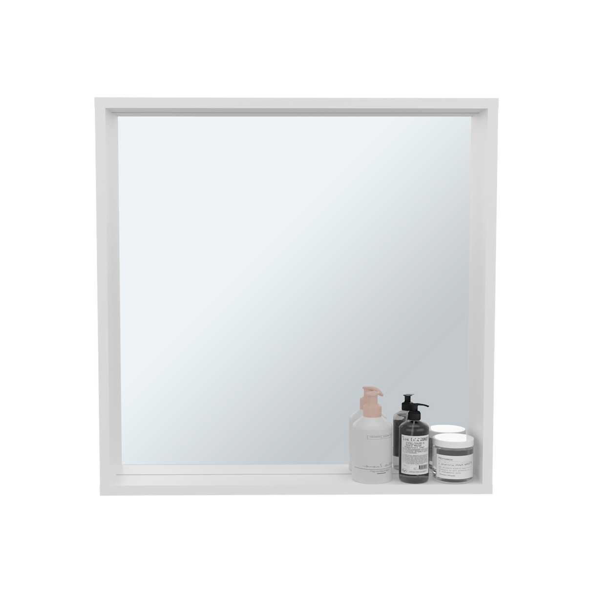 Gabinete de Baño Dakota Blanco 60x60cm Rectangular con Espejo y con Una Puerta - GABINETES DE BANHO | Bylmo