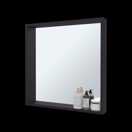 Gabinete de Baño Dakota Wengue 60x60cm Rectangular con Espejo y sin Puertas - GABINETES DE BANHO | Bylmo