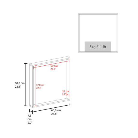 Gabinete de Baño Dakota Wengue 60x60cm Rectangular con Espejo y sin Puertas - GABINETES DE BANHO | Bylmo