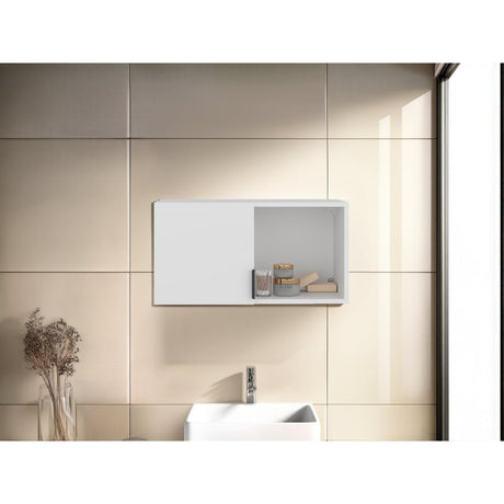 Gabinete de Baño Kaser Blanco 34.7x66.6cm Rectangular con Una Puerta - GABINETES DE BANHO | Bylmo