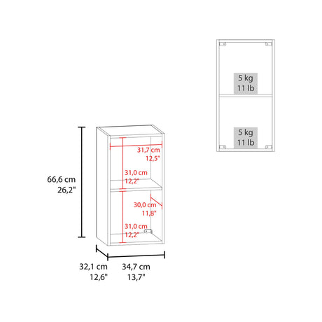 Gabinete de Baño Kaser Blanco 34.7x66.6cm Rectangular con Una Puerta - GABINETES DE BANHO | Bylmo