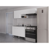 Cocina Oceana Blanco 180.2x60cm con Mesón de Acero Al Carbón Lado Izquierdo y con Estufa - COCINAS | Bylmo