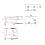 Cocina Oceana Blanco 180.2x60cm con Mesón de Acero Al Carbón Lado Izquierdo y con Estufa - COCINAS | Bylmo