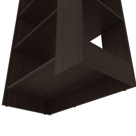 Biblioteca Woodstock Nogal 72.6x170cm Rectangular con Cinco Entrepaños y Seis Compartimientos - BIBLIOTECAS Y ESTANTERIAS | Bylmo