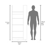 Biblioteca Woodstock Nogal 72.6x170cm Rectangular con Cinco Entrepaños y Seis Compartimientos - BIBLIOTECAS Y ESTANTERIAS | Bylmo