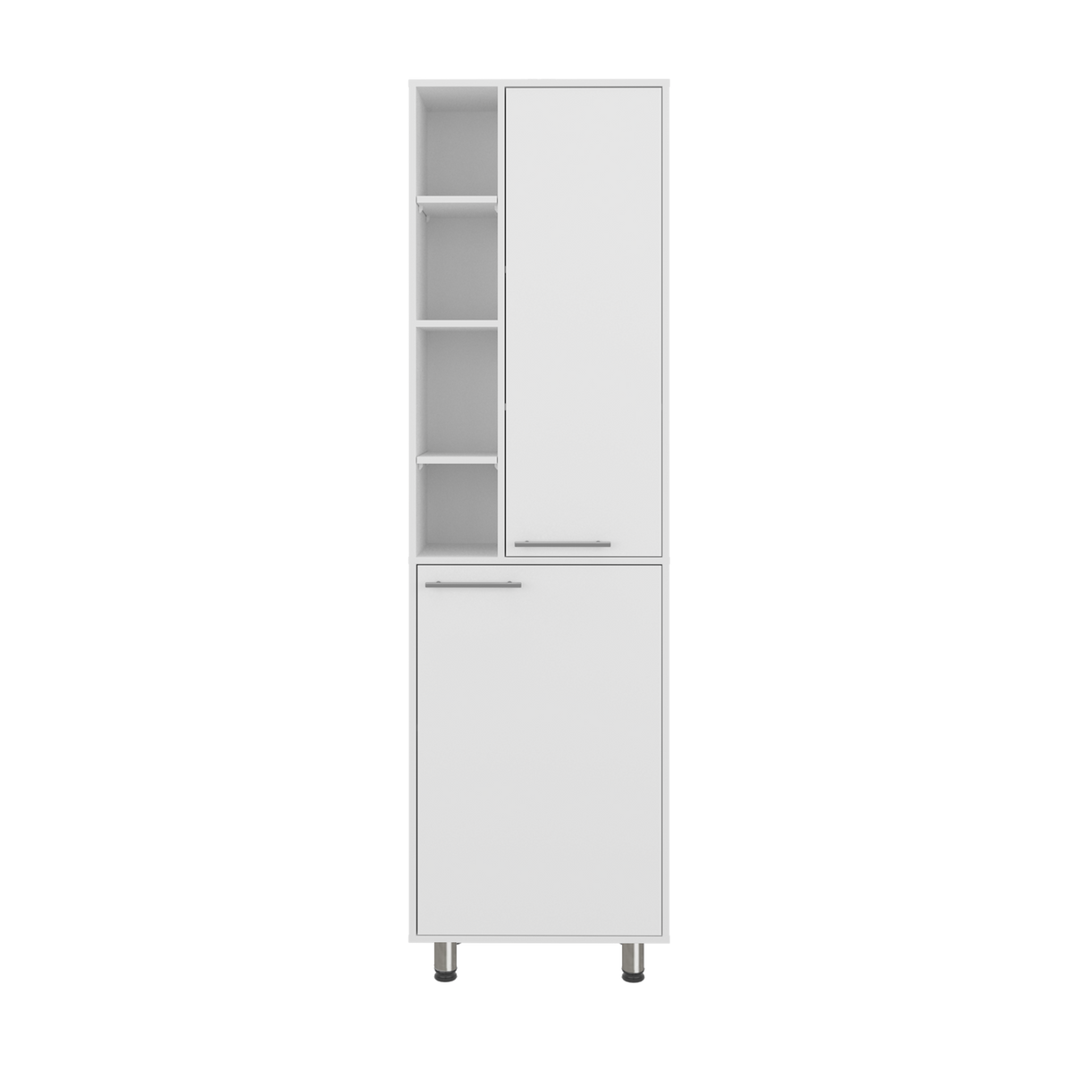 Alacena Burton Blanco 58.6x204cm con Patas y con Dos Puertas - ALACENAS Y MUEBLES MICROONDAS | Bylmo