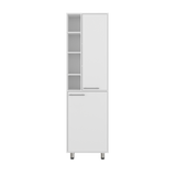 Alacena Burton Blanco 58.6x204cm con Patas y con Dos Puertas - ALACENAS Y MUEBLES MICROONDAS | Bylmo