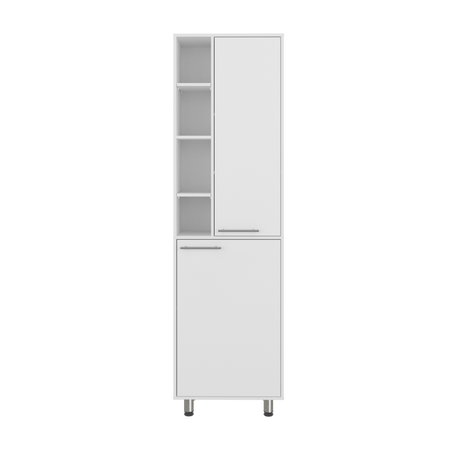 Alacena Burton Blanco 58.6x204cm con Patas y con Dos Puertas - ALACENAS Y MUEBLES MICROONDAS | Bylmo