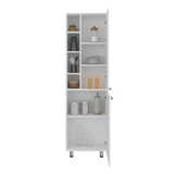 Alacena Burton Blanco 58.6x204cm con Patas y con Dos Puertas - ALACENAS Y MUEBLES MICROONDAS | Bylmo