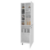 Alacena Burton Blanco 58.6x204cm con Patas y con Dos Puertas - ALACENAS Y MUEBLES MICROONDAS | Bylmo