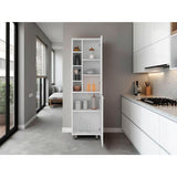 Alacena Burton Blanco 58.6x204cm con Patas y con Dos Puertas - ALACENAS Y MUEBLES MICROONDAS | Bylmo