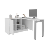 Escritorio Alfie Blanco 120x72.5cm sin Cajones con Organizador de Libros y con Archivador - ESCRITORIOS | Bylmo