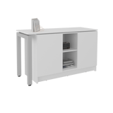 Escritorio Alfie Blanco 120x72.5cm sin Cajones con Organizador de Libros y con Archivador - ESCRITORIOS | Bylmo