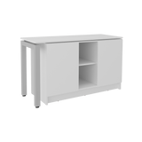 Escritorio Alfie Blanco 120x72.5cm sin Cajones con Organizador de Libros y con Archivador - ESCRITORIOS | Bylmo