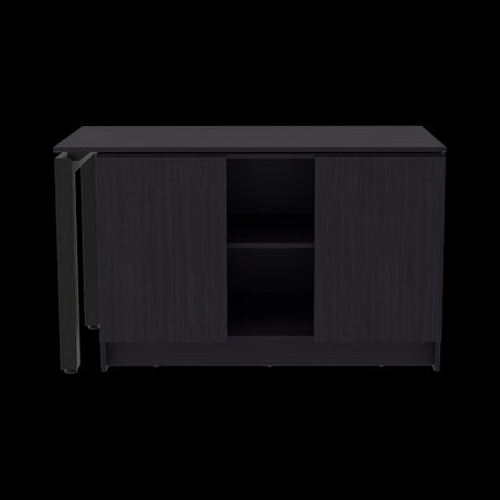 Escritorio Alfie Wengue 120x72.5cm sin Cajones con Organizador de Libros y con Archivador - ESCRITORIOS | Bylmo