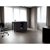 Escritorio Alfie Wengue 120x72.5cm sin Cajones con Organizador de Libros y con Archivador - ESCRITORIOS | Bylmo