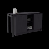 Escritorio Alfie Wengue 120x72.5cm sin Cajones con Organizador de Libros y con Archivador - ESCRITORIOS | Bylmo