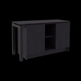 Escritorio Alfie Wengue 120x72.5cm sin Cajones con Organizador de Libros y con Archivador - ESCRITORIOS | Bylmo