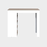 Barra de Cocina Greer Blanco y Bardolino 119.8x102cm con Tres Entrepaños y Cuatro Compartimientos - BARRAS Y MUEBLES AUXILIARES | Bylmo