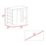 Barra de Cocina Greer Blanco y Bardolino 119.8x102cm con Tres Entrepaños y Cuatro Compartimientos - BARRAS Y MUEBLES AUXILIARES | Bylmo