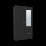 Closet Lumy Wengue 100x180.6cm con Tres Cajones con Seis Compartimientos y con Espejo - CLOSETS | Bylmo