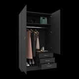 Closet Lumy Wengue 100x180.6cm con Tres Cajones con Seis Compartimientos y con Espejo - CLOSETS | Bylmo
