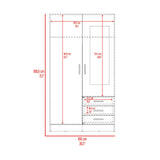 Closet Lumy Wengue 100x180.6cm con Tres Cajones con Seis Compartimientos y con Espejo - CLOSETS | Bylmo