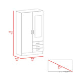 Closet Lumy Wengue 100x180.6cm con Tres Cajones con Seis Compartimientos y con Espejo - CLOSETS | Bylmo
