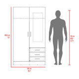 Closet Lumy Wengue 100x180.6cm con Tres Cajones con Seis Compartimientos y con Espejo - CLOSETS | Bylmo