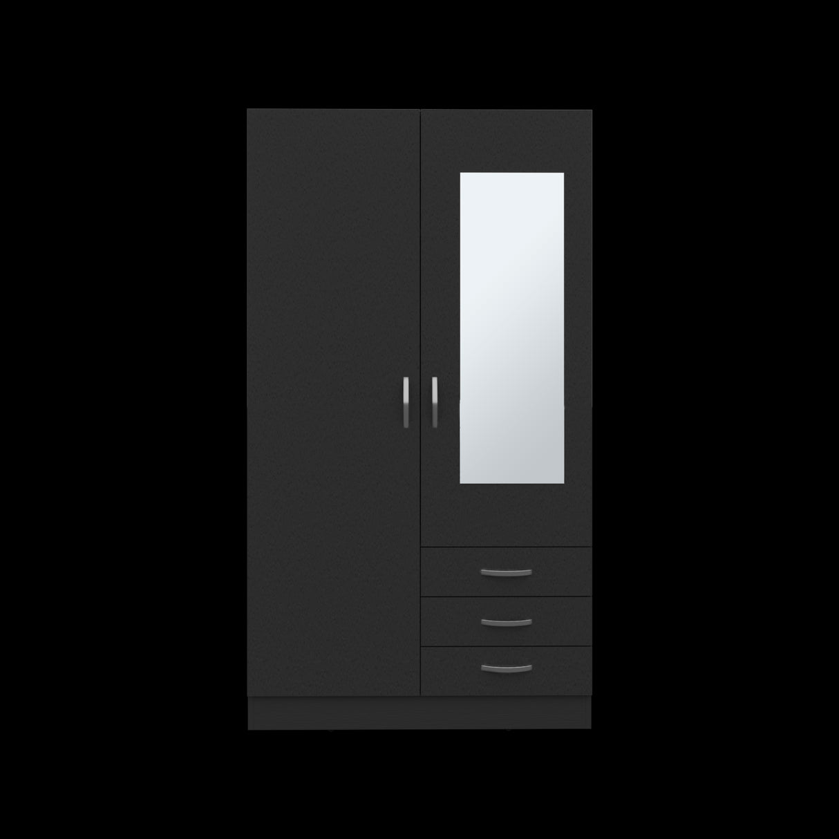 Closet Lumy Wengue 100x180.6cm con Tres Cajones con Seis Compartimientos y con Espejo - CLOSETS | Bylmo