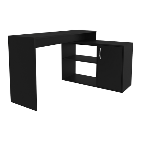 Escritorio en L Axis Eco Wengue 125x71cm con Organizador de Libros