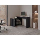 Escritorio en L Axis Eco Wengue 125x71cm con Organizador de Libros - ESCRITORIOS | Bylmo