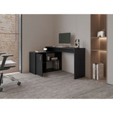 Escritorio en L Axis Eco Wengue 125x71cm con Organizador de Libros