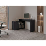 Escritorio en L Axis Eco Wengue 125x71cm con Organizador de Libros - ESCRITORIOS | Bylmo