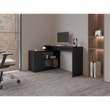 Escritorio en L Axis Eco Wengue 125x71cm con Organizador de Libros
