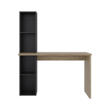 Escritorio con Biblioteca Aston Macadamia y Wengue 120.3x145.8cm con Organizador de Libros - ESCRITORIOS | Bylmo