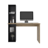 Escritorio con Biblioteca Aston Macadamia y Wengue 120.3x145.8cm con Organizador de Libros - ESCRITORIOS | Bylmo