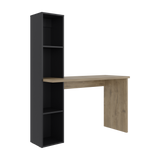 Escritorio con Biblioteca Aston Macadamia y Wengue 120.3x145.8cm con Organizador de Libros - ESCRITORIOS | Bylmo