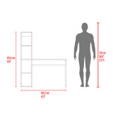 Escritorio con Biblioteca Aston Macadamia y Wengue 120.3x145.8cm con Organizador de Libros - ESCRITORIOS | Bylmo