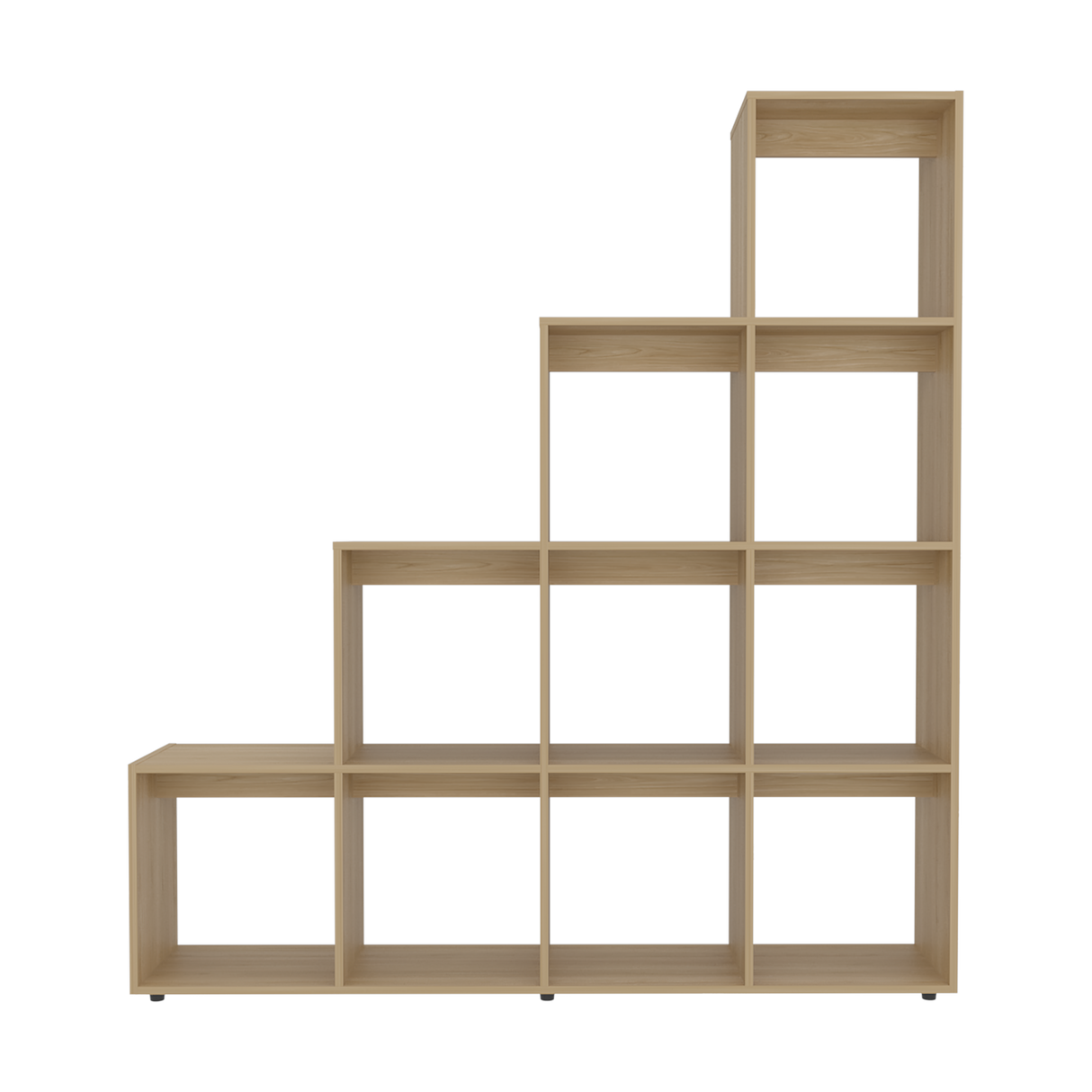 Biblioteca Esquinera Beijing Fresno Europeo 162x167cm Triangular con Diez Compartimientos y con Diez Entrepaños - BIBLIOTECAS Y ESTANTERIAS | Bylmo