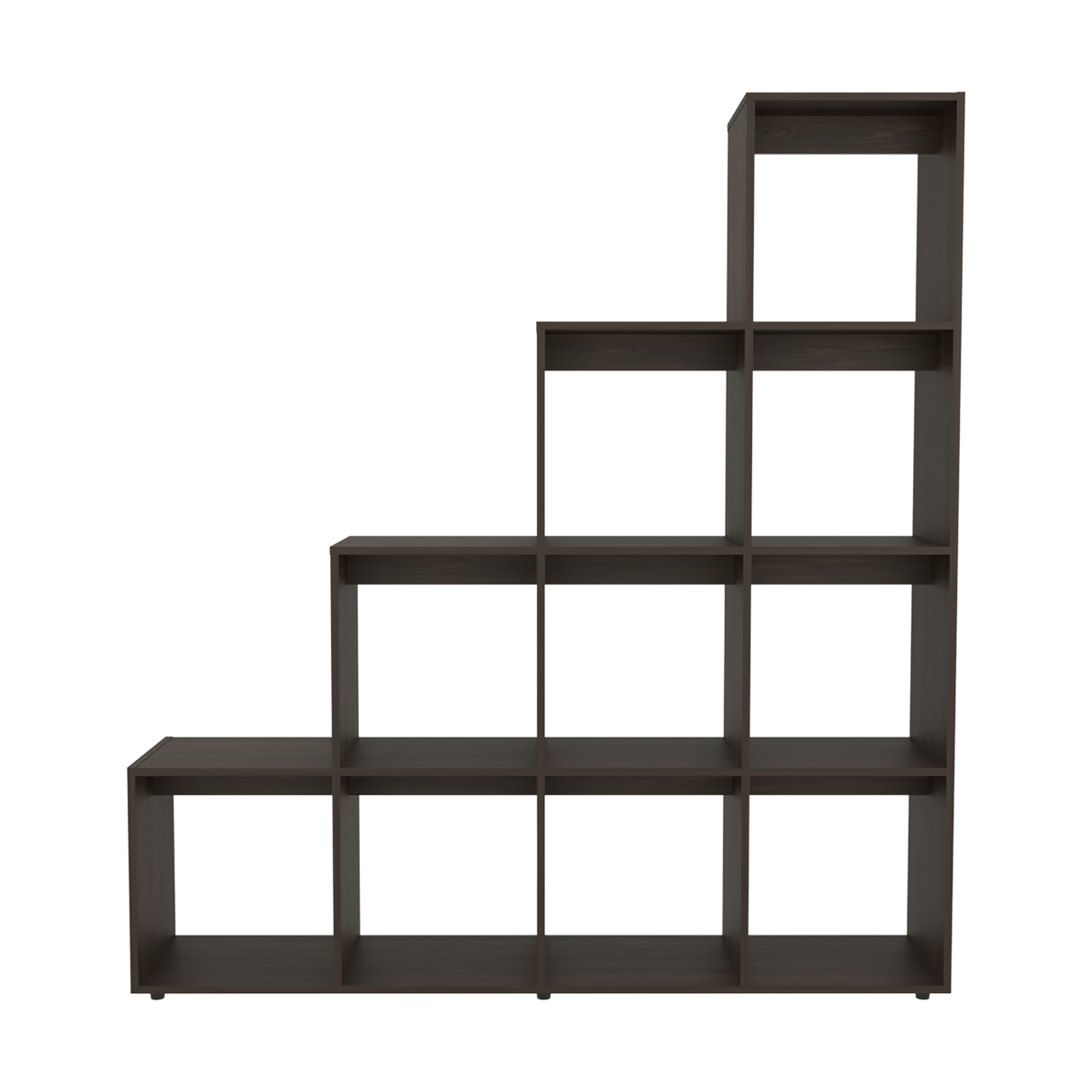 Biblioteca Esquinera Beijing Nogal 162x167cm Triangular con Diez Compartimientos y con Diez Entrepaños - BIBLIOTECAS Y ESTANTERIAS | Bylmo