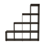 Biblioteca Esquinera Beijing Nogal 162x167cm Triangular con Diez Compartimientos y con Diez Entrepaños - BIBLIOTECAS Y ESTANTERIAS | Bylmo