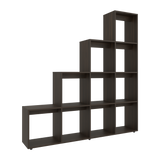 Biblioteca Esquinera Beijing Nogal 162x167cm Triangular con Diez Compartimientos y con Diez Entrepaños - BIBLIOTECAS Y ESTANTERIAS | Bylmo