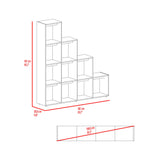 Biblioteca Esquinera Beijing Nogal 162x167cm Triangular con Diez Compartimientos y con Diez Entrepaños - BIBLIOTECAS Y ESTANTERIAS | Bylmo